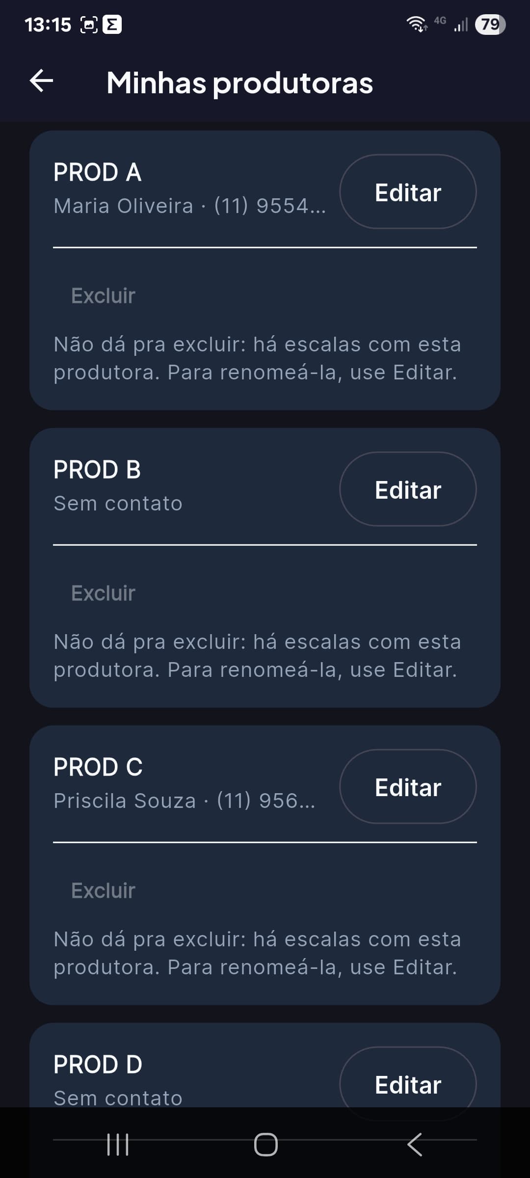 Tela de Meus Estúdios do app DublyDesk